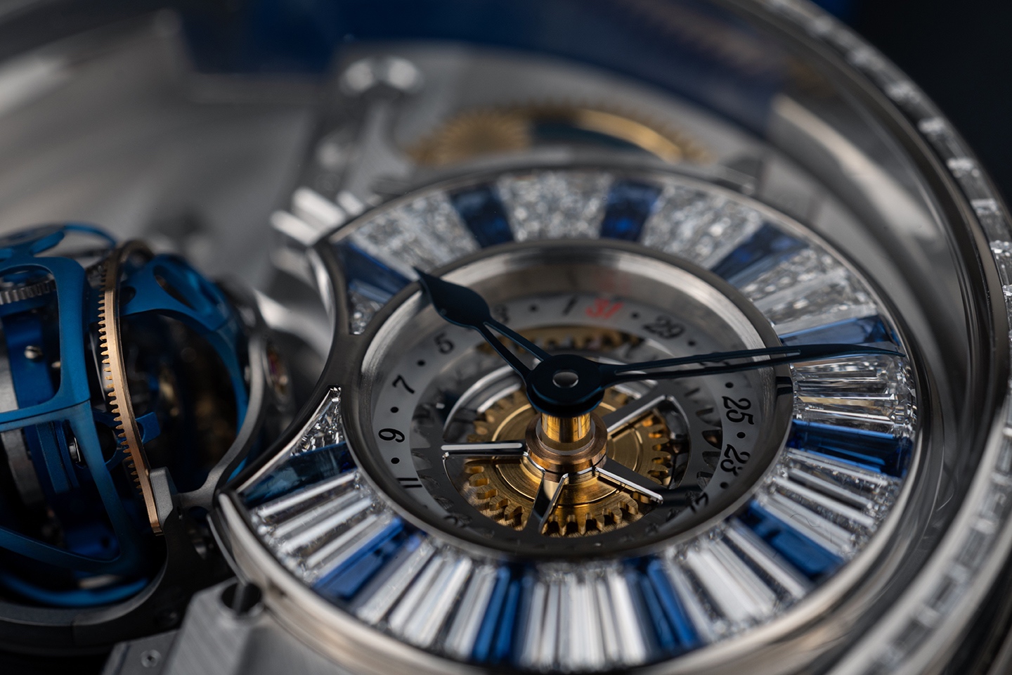 Henri Grandjean Diamond White Gold blued steel hands